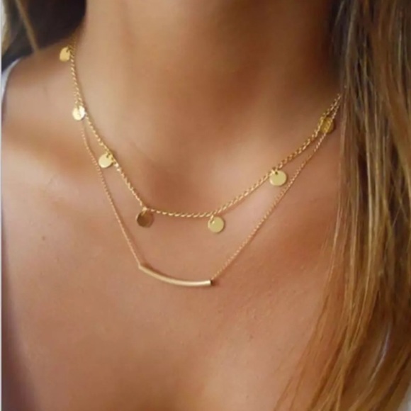curated luxury Jewelry - Gold Coin Layered Necklace